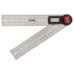 Rapporteur d'angle numérique STIER SDW 200, écran LCD ±0,3°, acier inoxydable, 200 mm (904828)