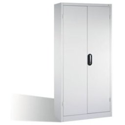C + P Möbelsysteme Armoire à outils pour charges lourdes C+P avec portes battantes, 4 tablettes intérieures, H1950xL930xP400mm Façade gris clair Corps gris clair ; C + P (8920-052 S10202)