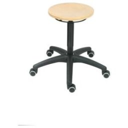 Tabouret de travail à roulettes STIER hauteur d'assise 430 - 620 mm, hêtre naturel, réglage en hauteur, entretien facile, tabouret d'atelier, tabouret roulettes (904695)