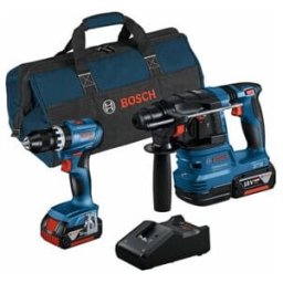 BOSCH Kit Combo 2 pièces 18V : GSB 18V-45 + GBH 18V-22 + 2 x batterie 4.0Ah, chargeur rapide (0615A50039)