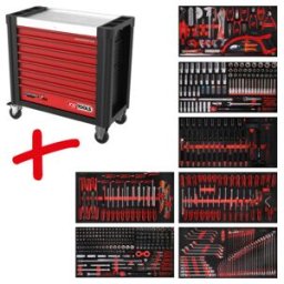 Composition pour servante d’atelier Performanceplus P25 avec 510 outils pour 7 tiroirs KS Tools (825.7510)
