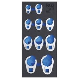 BGS technic BGS Insert de servante d'atelier 1/3 : Jeu de clés crowfoot à tuyauter 10 mm (3/8