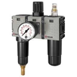 Riegler WE 3 pcs « FUTURA-mini », revêtement métal, manomètre sur pied, G 1/4, 0,1-4, VA (FUM 633 M-4)