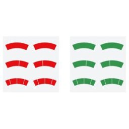 Riegler Set d'autocollants, arcs de cercle rouges et verts, Ø-100, pour manomètre (AS100)