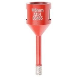 Couronne de perçage pour carrelage STIER M14, diamètre 6 mm, meuleuse d'angle, sans amorce de perçage, pour céramique, dalles, grès cérame, granit (903172)
