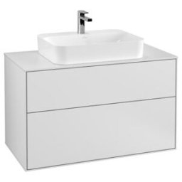 V&B; Meuble sous lavabo Éclairage mural Finion 100x60,3cm, Plaque abd. blanc m, blanc m Lac ; Villeroy & Boch (G35100MT)