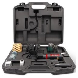 Kit de ponçage STIER 96-1, 17 pièces, 3500 tr/min, pour peinture, rouille, joints, kit ponceuse, trousse poncage (902570)