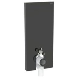 Geberit Module WC sur pied Monolith H 114 cm, céramique blanche, cadre alu chromé noir (131033SJ6)