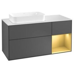 V&B; Finion Meuble sous lavabo 120 cm, éclairage mural, anthracite ; Villeroy & Boch (G281HFGK)