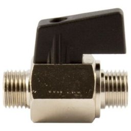 Riegler Mini-vanne à bille, surface lisse, MS nickelé, G 3/8 mâle, DN 8 (375.52)