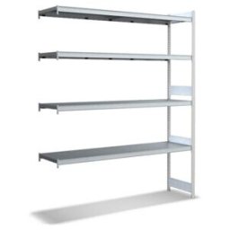 Bito Grand Rayonnage Ensemble de rayonnages supplémentaires / 350kg 2499x2016x524 Tablette 4 niveaux RAL7035 (C1256-0094)