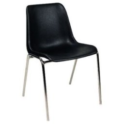 4 chaises à coque en plastique, démontées, noir, cadre chromé ; BMV (KC A ECO 4er)
