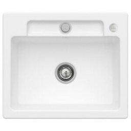 V&B; Évier affleurant Siluet 60 S Flat avec garniture vidage, excentrique, blanc pierre ; Villeroy & Boch (33462FRW)