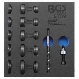 Insert de servante d'atelier 1/6 : Jeu de matrices de poinçonnage pour capteur de stationnement Ø 17 – 32 mm BGS ; BGS technic (9739)