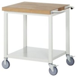 Etabli mobile brut avec tablette en tôle d'acier LxPxH 750x700x880mm ; RAU (05-8000-6-077B4S.12)