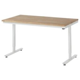Table de travail adlatus RAU 150 réglable en hauteur électriquement Plateau en hêtre massif 1500 mm x 800 mm (08-AT-150-080-B)