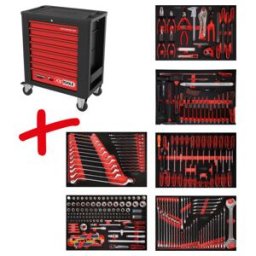 Composition pour servante d’atelier Performanceplus P15 avec 284 outils pour 6 tiroirs KS Tools (815.6284)