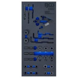 Insert de servante d'atelier 1/3 : Jeu d’outils et gabarits de perçage de culasse 28 pièces Kraftmann ; BGS technic (6682)