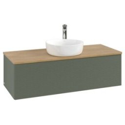 V&B; Meuble sous lavabo avec structure de façade, éclairage Antao 120x36x50cm, H I P, WBP chêne hon. Oa, le g. m La ; Villeroy & Boch (L32151HL)