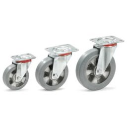 fetra Roulette pivotante en caoutchouc plein élastique 125x40mm - charge max. 200kg (71252)