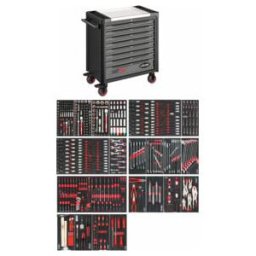 VIGOR Servante d'atelier séries XL plateau de travail en acier inoxydable avec assortiment (V4481-X/499)