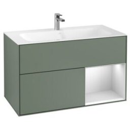 V&B; Meuble sous-lavabo Éclairage mural Finion 99,6x59,1cm, Rg droite bl. m Lac, Oli. m Lac ; Villeroy & Boch (G040MTGM)