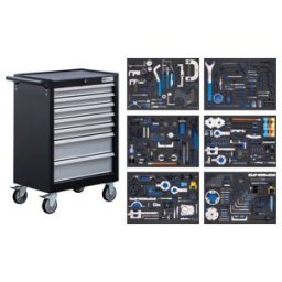 BGS Servante d’atelier, 7 tiroirs, jeux d’outils de réglage moteur, 223 pièces ; BGS technic (6076)