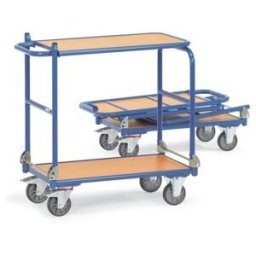 fetra Chariot pliant KW 4, capacité de charge 250kg, pneus TPE, 2 arceaux rabattables, plate-forme de table rabattable (1140)