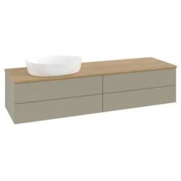 V&B; Meuble sous lavabo sans structure de façade - Éclairage Antao 160x50cm, WBP chêne hon. Oa, gris mat lacqué ; Villeroy & Boch (L26011HK)