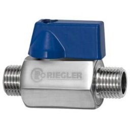 Riegler Mini-vanne à bille, acier inoxydable 1.4401, M/M, G 1/2, DN 15 (379.03-ES)