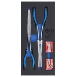 Insert de servante d'atelier 1/3 : Jeu de pinces pour circlips à double articulation pointes échangeables 345 mm BGS ; BGS technic (9836)
