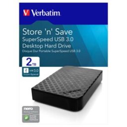 Verbatim Disque dur externe 2TB USB 3.0, 8,89 cm (3,5