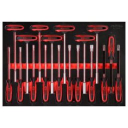 Jeu de clés mâles coudées à poignée en T dans insert en mousse, 18 pcs KS Tools (811.2018)