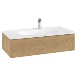 V&B; Meuble sous-lavabo Antao 98,8x25,6x49,3cm, avec éclairage, chêne miel, avec façade ; Villeroy & Boch (L02100HN)