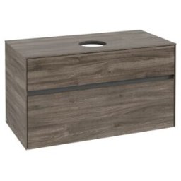 V&B; Meuble sous lavabo Collaro 100x54,8x50cm, vasque centrale, chêne pierre ; Villeroy & Boch (C03800RK)