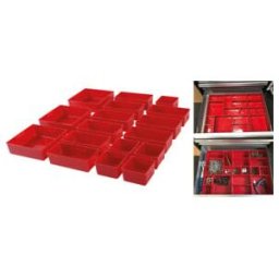 Compartiments de rangement en matière plastique pour servante d’atelier 17 pièces Kraftmann ; BGS technic (9550)