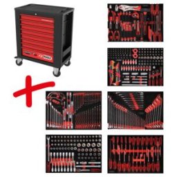 Composition pour servante d’atelier Performanceplus P15 avec 399 outils pour 6 tiroirs KS Tools (815.6399)