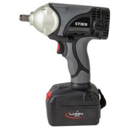 Clé à chocs sans fil STIER SAS-400 1/2'' 18 V 4,0 Ah avec batterie et chargeur, carré robuste 12,5 mm, 2000 tr/min, boulonneuse à choc (904309)