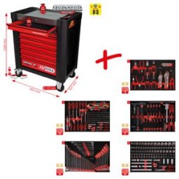 Composition pour servante d’atelier Performanceplus P10 avec 279 outils pour 5 tiroirs KS Tools (810.5279)