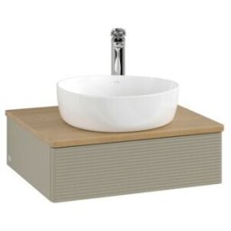 V&B; Meuble sous-vasque avec structure de façade - Éclairage Antao 60x19x50cm, HL, WBP hon. Oa, st Gr m Lac ; Villeroy & Boch (L07151HK)
