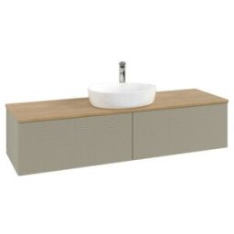 V&B; Meuble sous lavabo avec structure de façade - Éclairage Antao 160x50cm, HL, WBP hon. Oa, st. Gr m Lac ; Villeroy & Boch (L36151HK)