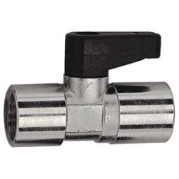 Riegler Mini-vanne à boule à poignée tournante, laiton nickelé, Rp 1/4 IG (371.02)