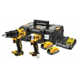 Pack combiné batterie DEWALT 18V XR (sans balais) y compris perceuse-visseuse à percussion DCD709, clé à chocs 1/4