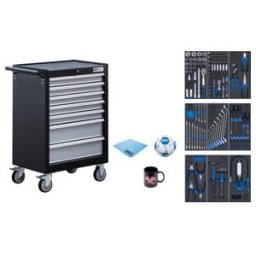 BGS Servante d’atelier, 7 tiroirs, avec 120 outils ; BGS technic (6061)