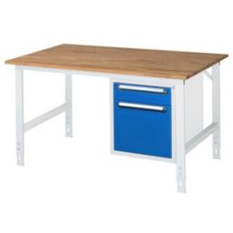 Rau Table de travail Tom réglable en hauteur KM05, L1500xP1000xH760-1080mm, plateau B-25mm (06-625B10-15-KM05.11)