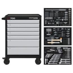 Servantes d'atelier Kraftwerk BASIC LINE LT700, 7 tiroirs, 259 pcs. (102.107.214)