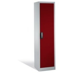 Armoire à outils C+P avec porte battante, 4 tablettes intérieures, H1950xL500xP400mm Façade rouge rubis Corps gris clair ; C + P Möbelsysteme (8900-00 S10173)