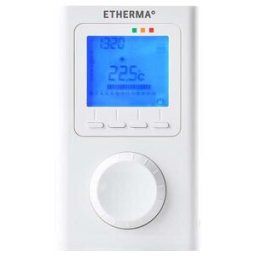 Etherma Thermostat d'ambiance sans fil avec horloge, affichage LCD ET-14A (40595)