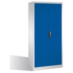 Armoire à outils C+P avec portes battantes, 4 tablettes intérieures, H1950xL930xP400mm Façade bleu gentiane Corps gris clair ; C + P Möbelsysteme (8920-00 S10890)