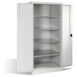 C + P Möbelsysteme Armoire à outils C+P pour charges lourdes XXL avec portes battantes, 4 tablettes intérieures, H1950xL930xP800mm Façade gris clair Corps gris clair ; C (8924-052 S10085)